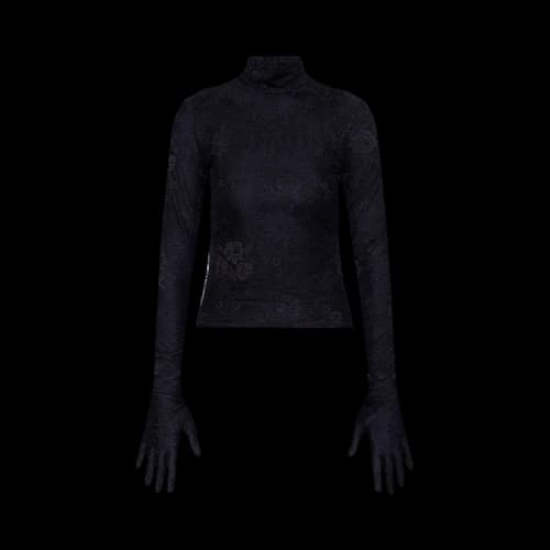 Balenciaga Lace Top With Gloves 'Black'