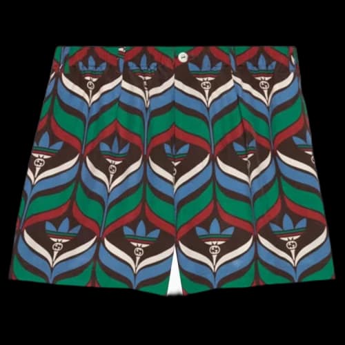 Gucci x adidas Trefoil Print Shorts 'Brown/Green'