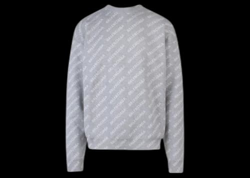 Balenciaga All-Over Logo Knitwear Sweater Grey