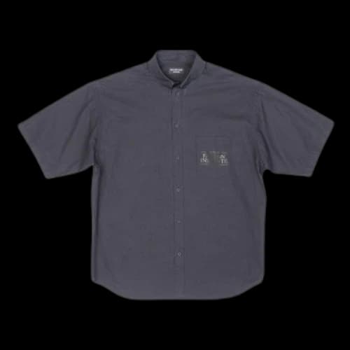 Balenciaga Fashion Institute Short Sleeve Shirt Large Fit 'Dark Grey'
