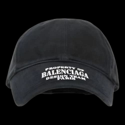 Balenciaga Property Of Embroidered Denim Ball Cap 'Black'