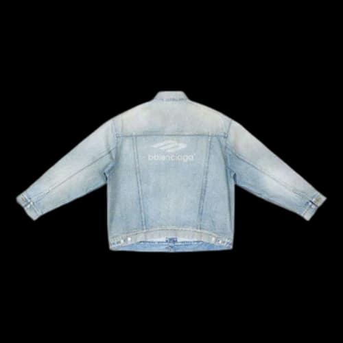 Balenciaga 3B Sports Vintage Denim Jacket Large Fit 'Light Blue'
