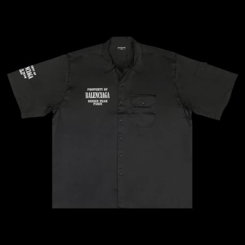 Balenciaga Short-Sleeve Pocket Shirt 'Black'