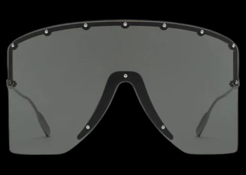 Gucci Mask-Shaped Sunglasses Black/Silver (705386 I3330 8012)