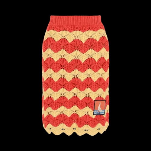 Gucci Chevron Knit Skirt Orange Multi