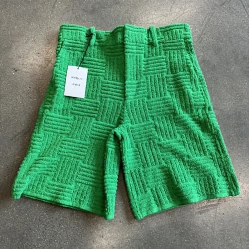 Bottega Veneta Jacquard Towel Shorts Parakeet