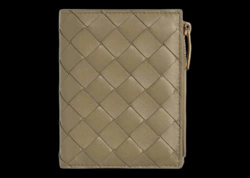 Bottega Veneta Intrecciato Small Bi-Fold Wallet Taupe