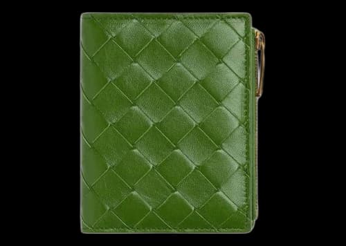 Bottega Veneta Intrecciato Small Bi-Fold Wallet Avocado