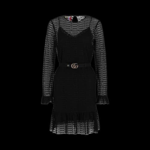 Gucci Lovelight Lace Shift Dress Black