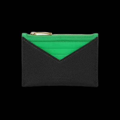 Bottega Veneta Card Case 'Black/Parakeet/Gold'