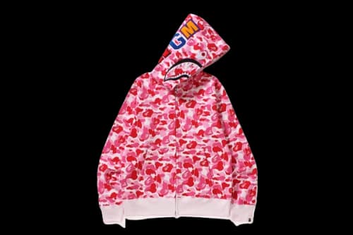 BAPE ABC Camo Shark Full Zip Hoodie Pink