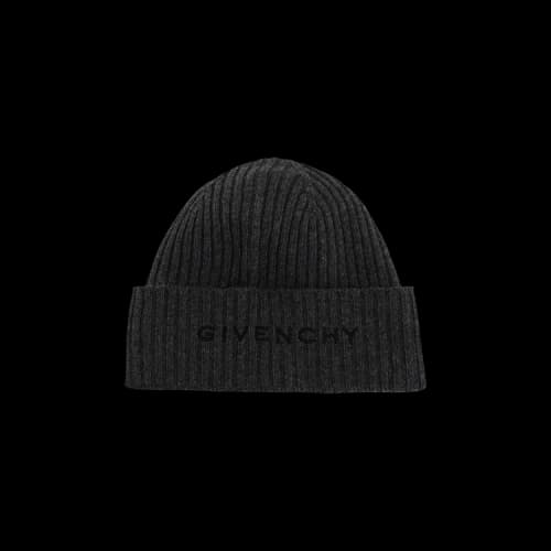Givenchy Ribbed 4G Wool Blend Beanie Grey Black