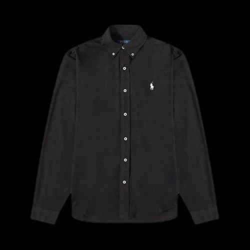 Polo Ralph Lauren Long-Sleeve Featherweight Mesh Full Button Sport Shirt 'Polo Black'