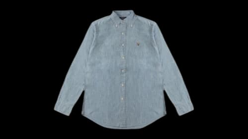 Polo Ralph Lauren Long-Sleeve Indigo Chambray Sportshirt Light Indigo