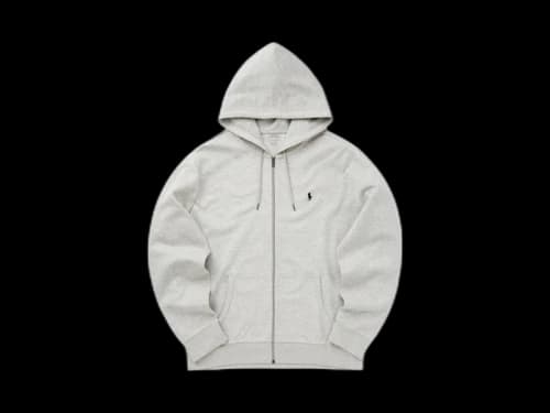 Polo Ralph Lauren Double Knit Zip-Up Hoodie Light Sport Heather/Navy