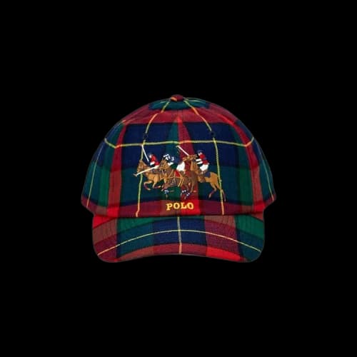 Polo Ralph Lauren Plaid Flat Brim Cap 'Red/Green'
