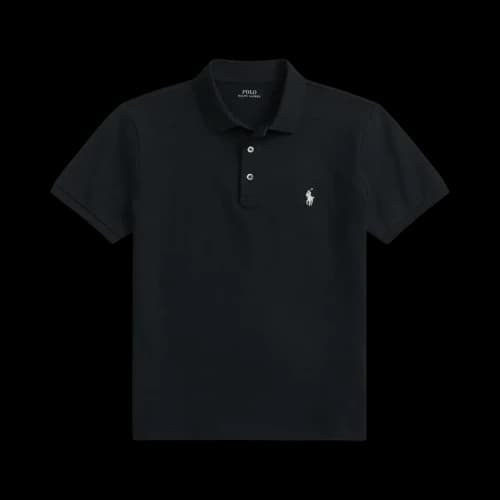 Polo Ralph Lauren Short-Sleeve Stretch Mesh Polo With Button Placket 'Black'
