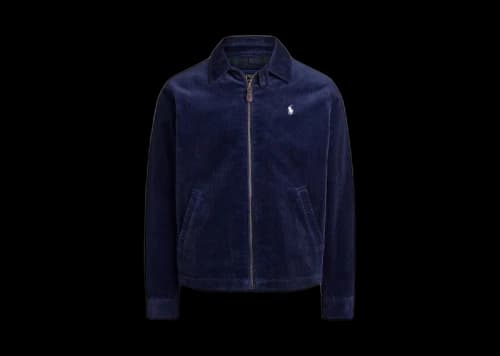 Polo Ralph Lauren Long-Sleeve 8 Wale Corduroy Wynton Windbreaker Newport Navy