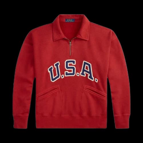 Polo Ralph Lauren Long-Sleeve Vintage Fleece 1/2 Zip Sweatshirt 'Red'