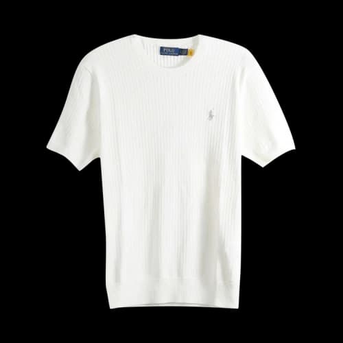 Polo Ralph Lauren Short-Sleeve Crewneck Pullover Sweater 'Deckwash White'