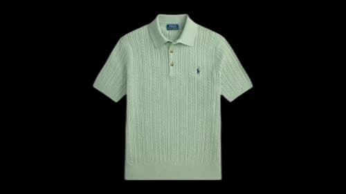 Polo Ralph Lauren Short-Sleeve Custom Slim Stretch Mesh w/ 3-Button Placket Polo Light Green