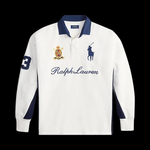 Polo Ralph Lauren Long-Sleeve Magic Fleece Big Pony And Crest Rugby Sweatshirt 'White'