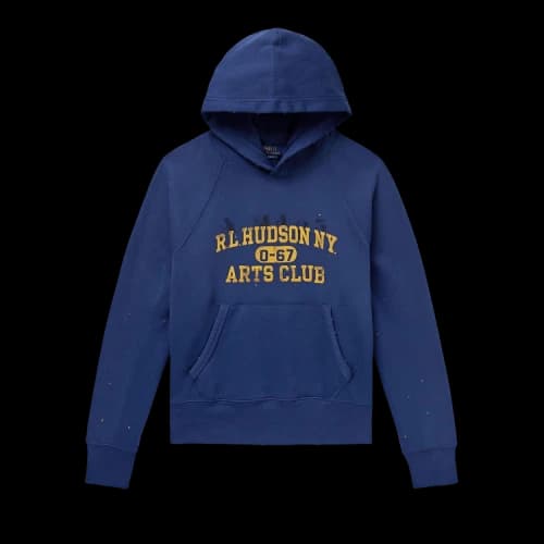 Polo Ralph Lauren Long-Sleeve Vintage Fleece Graphic Printed Arts Club Hoodie 'Fresh Water'