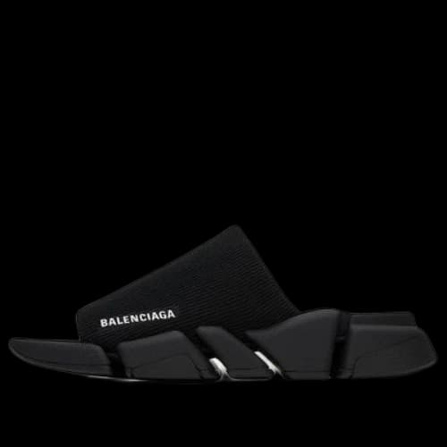 Balenciaga Speed 2.0 Slides 'Black Recycled Knit and Black Sole unit' (Women's)