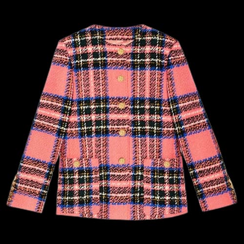 Gucci Tartan Wool Jacket 'Pink/Blue'