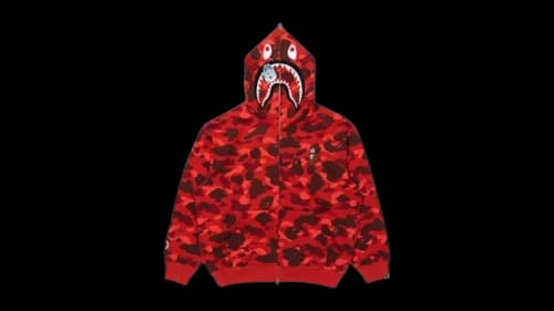 BAPE x Stray Kids Bang Chan Shark Full Zip Hoodie Red