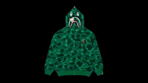 BAPE x Stray Kids In Shark Full Zip Hoodie Green