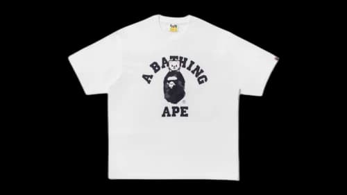 BAPE x Stray Kids Jiniret Hyunjin College T-shirt White/Black