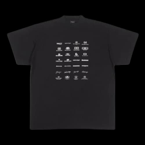 Balenciaga Archives Logos T-Shirt Oversized 'Black'