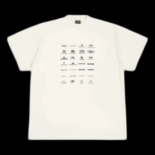 Balenciaga Archives Logos T-Shirt Oversized 'White'