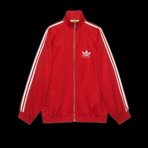 Gucci x adidas Cotton Jersey Zip Jacket Bright Red