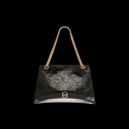 Balenciaga Womens Crush Large Chain Bag Black