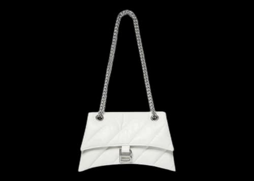 Balenciaga Women's Crush Small Chain Bag Quilted Optic White
