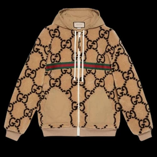 Gucci Maxi GG Wool Jersey Jacket 'Beige/Black'