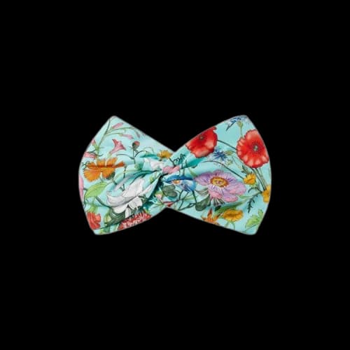 Gucci Flora Print Silk Headband 'Bluette'