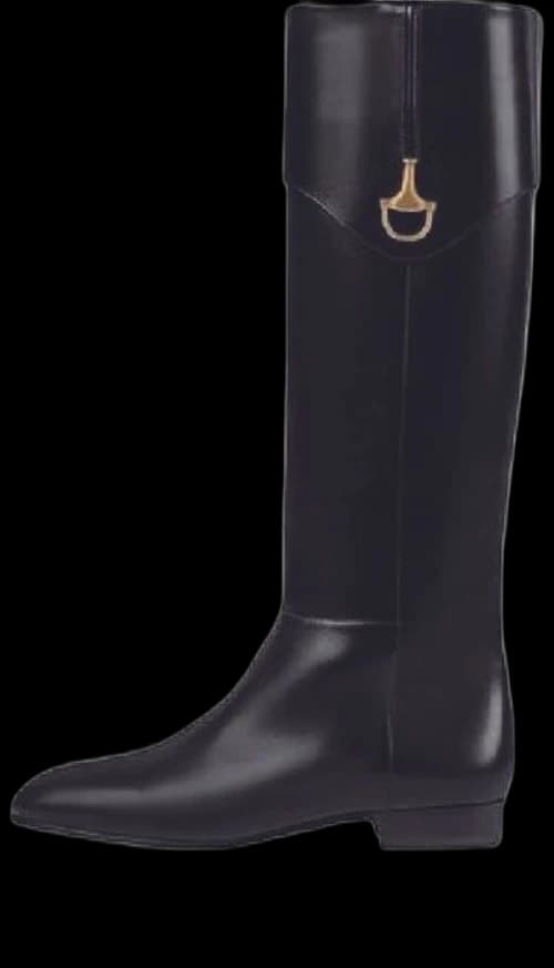 Gucci Flat Half Horsebit Boots 'Black' (Women's)