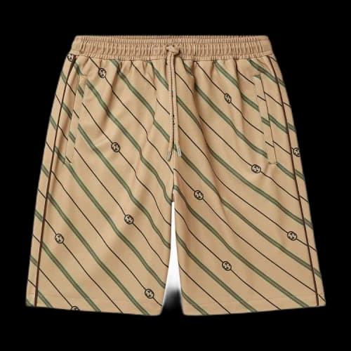Gucci Twill GG Stripe Shorts 'Beige/Brown'