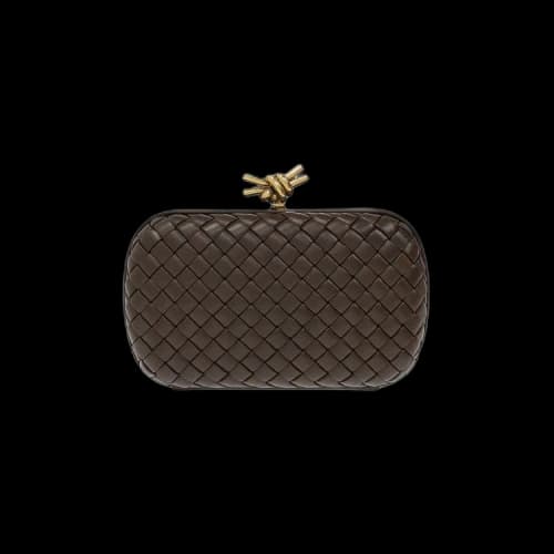 Bottega Veneta Leather Knot Minaudiere Clutch Bag 'Light Brown'