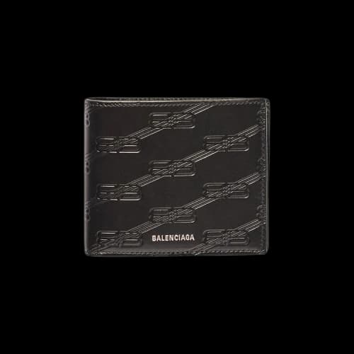 Balenciaga Embossed Monogram Square Folded Coin Wallet Box 'Black'
