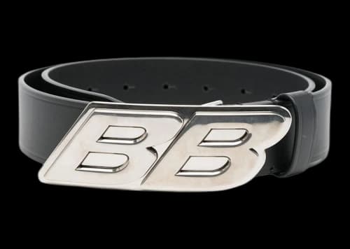 Balenciaga BB Logo Buckle Belt Black/Silver-tone