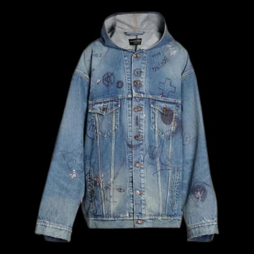 Balenciaga Oversized Hooded Jacket 'Blue'
