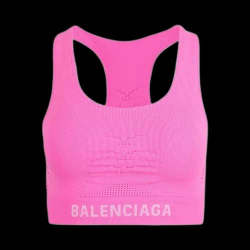 Balenciaga Athletic Logo Print Top 'Neon Pink'