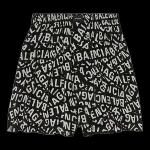 Balenciaga Logo Strips Pyjama Shorts 'Black'