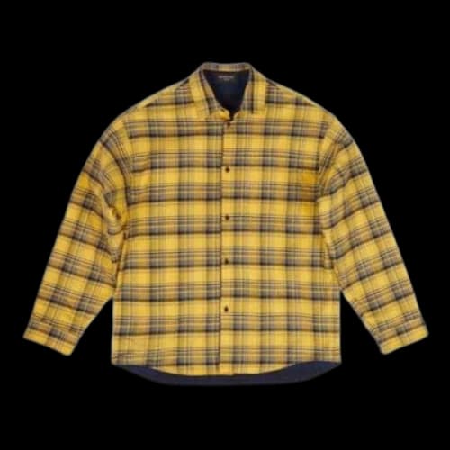 Balenciaga Reversible Oversized Check Overshirt 'Yellow Blue'