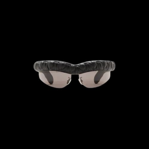 Bottega Veneta Pleat Wraparound Sunglasses 'Black/Grey'