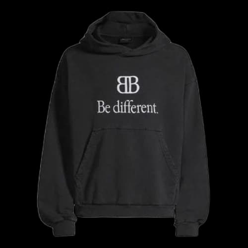 Balenciaga BB Be Different Popover Hoodie 'Black White'